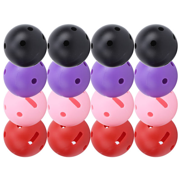 16 stk/pose plastik golf firkantet hul boldforsyning 4 stk Pink 4 stk Rød 4 stk Lilla 4 stk Sort