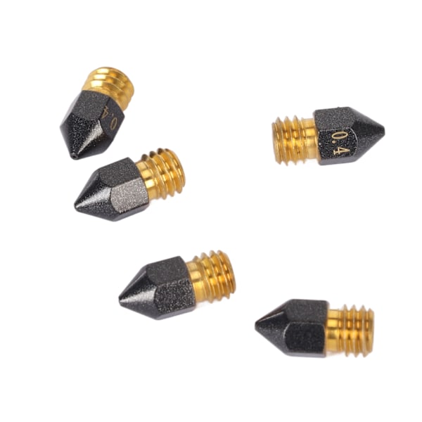5 st PTFE-belagda munstycken 0,4 mm Anti-Stringing Härdat Utjämning 3D-skrivar Extruder Spetsar för Ender 3 Pro V2 CR 10 S4 S5