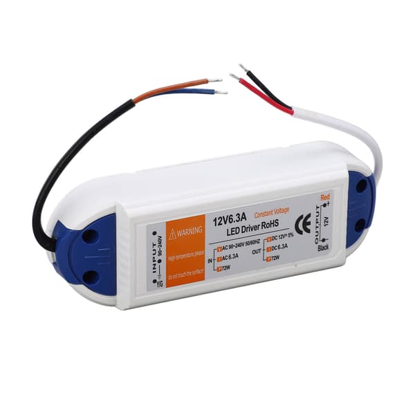 LED-driver 6,3 A 72 W AC90–240 V til 12 V strømforsyningstransformator for LED-belysning LED-striper LED-pærer