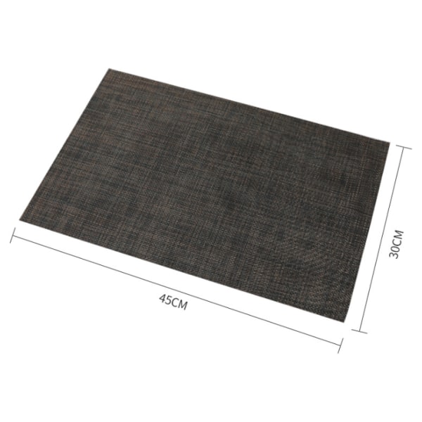 5 st vävd pvc-matta i europeisk stil, antibakteriell och mögelskyddad  bordstablett, halkfri westernunderlägg, värmeisolerande bordstablett  (svartbrun), 8463 | Fyndiq