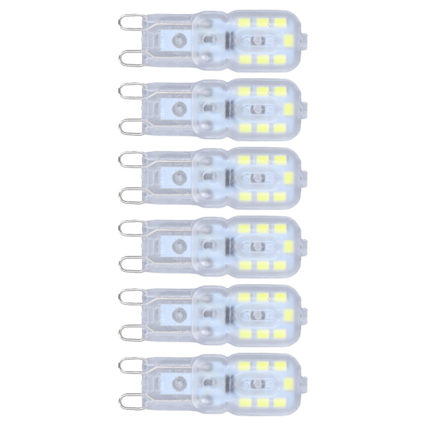 G9 pære dæmpbar øjenbeskyttelse energibesparende 14 LED'er 3W lyspære til lysekrone bordlampe 6 stk varmt lys 220V