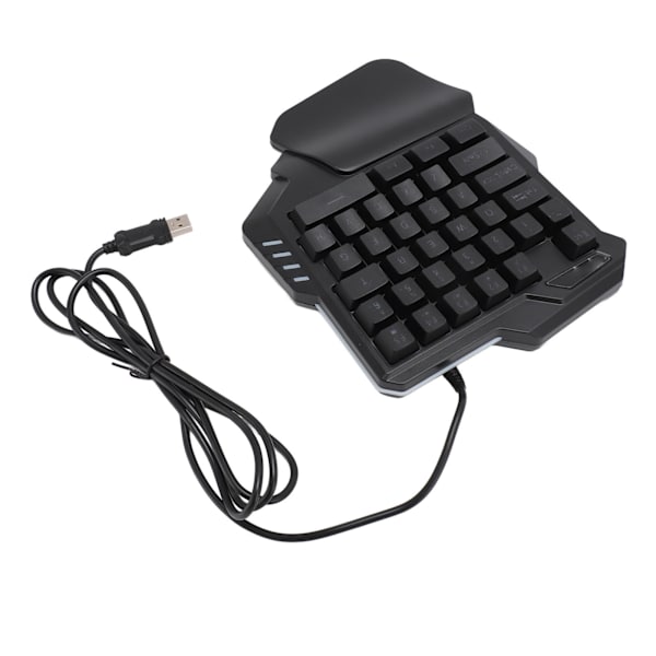 Enhandsspeltangentbord 35 tangenter Bärbar speltangentbord Bakgrundsbelysning Gamingtangentbord Ergonomisk spelkontroll för Windows 7 8 10 PC