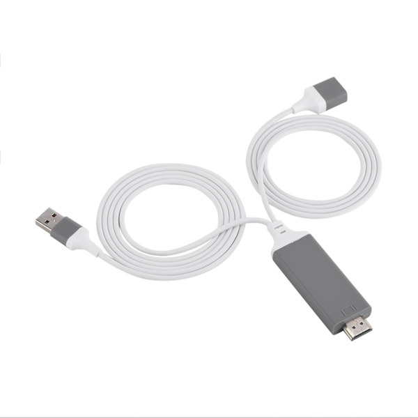 3 färger telefon till HDMI-kabel för IOS-gränssnitt Digital AV-adapter 1080P Plug Play för IOS Android Vit