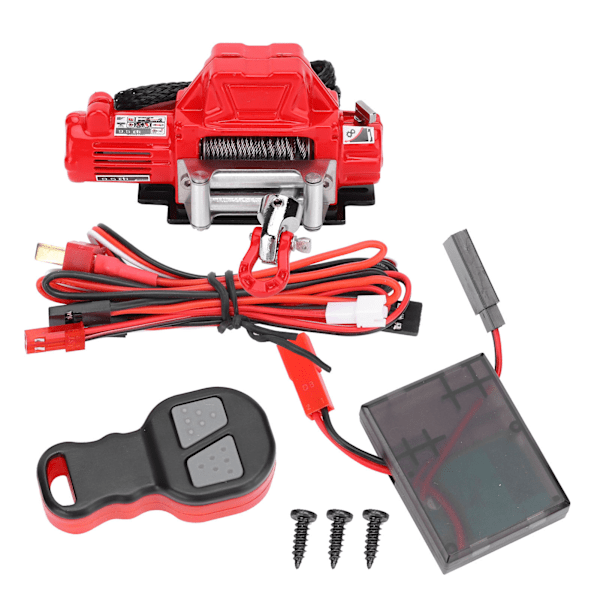 Vinsj fjernkontroll mottakersett RC bildeler passer for Axial SCX10 90046 1/10 RC CrawlerRed