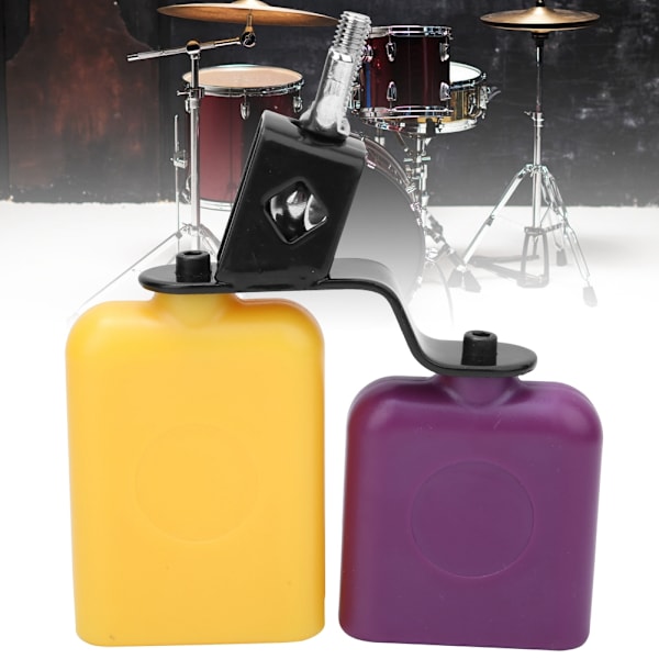 CB30 Gul og lilla firkantet træfisk Koklokke Høj og lav kvæg Percussion Instrument