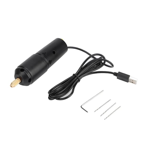 Bærbar Mini Liten Elektrisk Drill Håndholdt Micro USB Drill med 3 stk Bor DC 5V