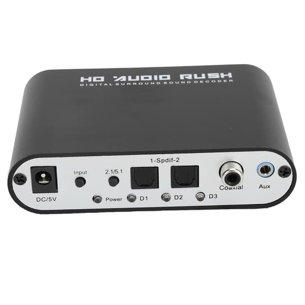5.1CH DTS Dolby Converter AC3 Audio Decoder Digital Optisk Coax til Analog Lyd til Hjemmekoncertsal Biograf (HostUSB+Optisk Fiber)