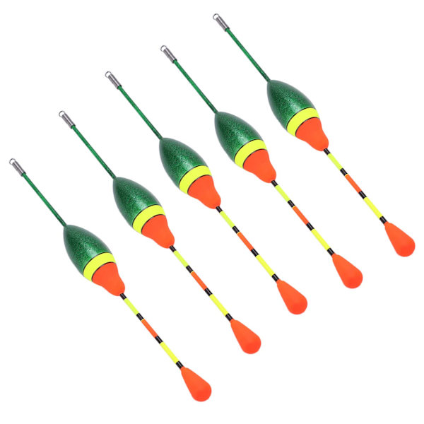 5st Fiskeflöten Bobbers Hög Känslighet Plastfjäder Oval Stick Slip Flöten Fisketillbehör