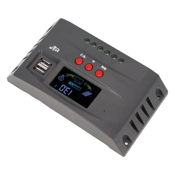 Solar Charge Controller MPPT Spårning Laddning 12V 24V Automatisk Anpassning LCD Solpanel Regulator med 2 DC USB 30A