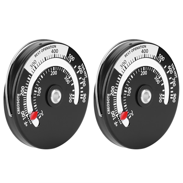 2 stk. magnetisk termometer pejs ovn temperaturmåler køkken temperaturmåler