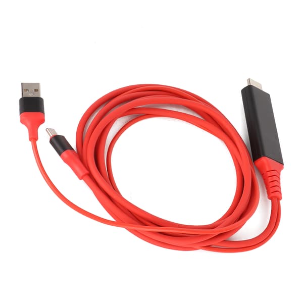 TypeC til High Definition Multimedia Interface Adapterkabel USB 3.1 Telefon til TV Opladningskabel (Rød)