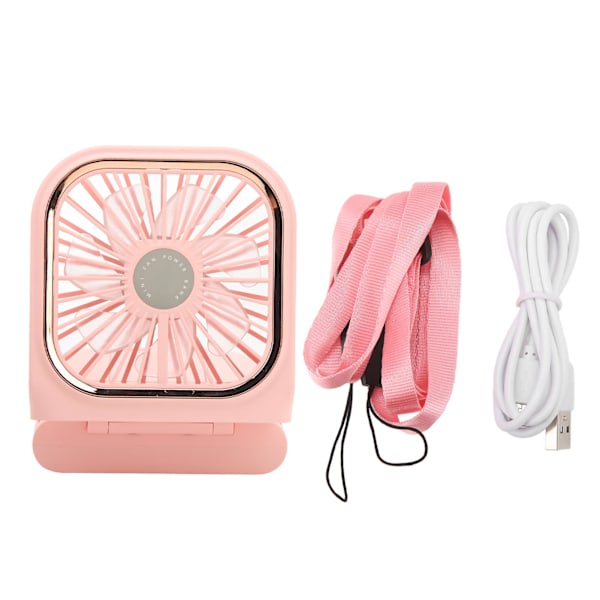 Kädessä pidettävä kokoontaitettava kaulatuuletin, monitoiminen varavirtalähde, puhelinpidike, kannettava pöytätuuletin, USB mini kokoontaitettava riippuva kaulatuuletin, pinkki