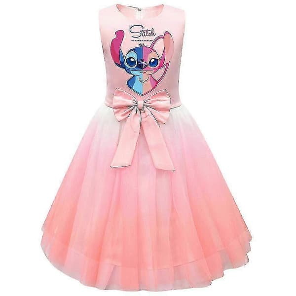 Barn Flickor Lilo Stitch Kostym Plisserad Kjol V Light pink Light pink 5-6 years