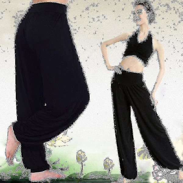 Yoga Harem-byxor för kvinnor L Svart