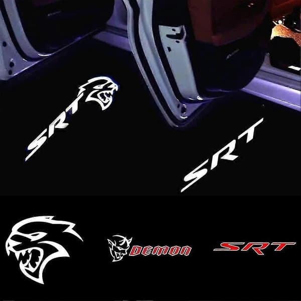 LED-projektorlamper til bildøre Skygge Spøgelse Velkomstlys Biltilbehør til Dodge Charger Avenger Magnum SRT Hellcat-Bra 3