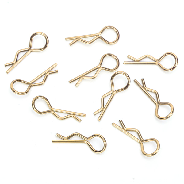 10st RC Car Shell Clip RShape Metal Body Clips Pins för 1/5 1/6 1/8 1/10 RC Car (Guld)