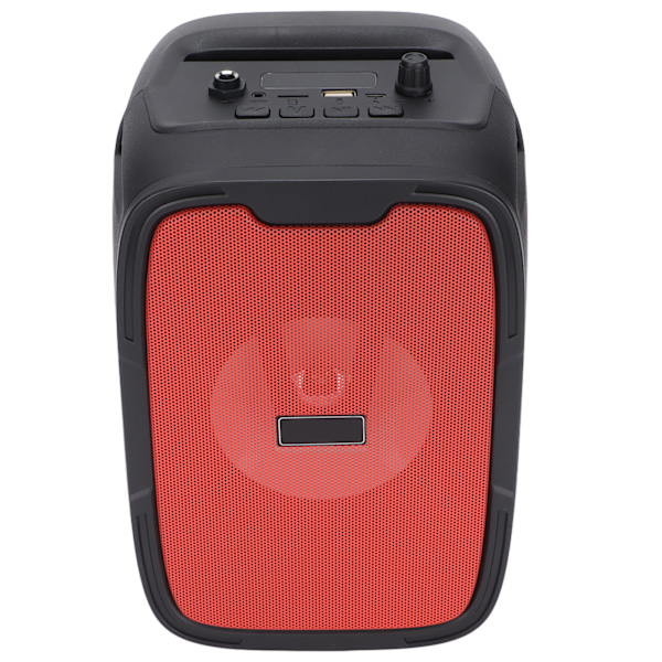 Bluetooth-kaiutin Super Bass Subwoofer Kannettava LED Langaton Kaiutin FM-radiolla Ulkokaraokeen 5 tuumaa Punainen