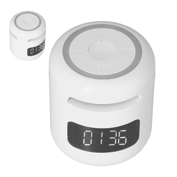 JM01 BT Kellokaiutin Monitoiminen Säädettävä Kannettava BT Kellokaiutin Radio LED-näytöllä Valkoinen