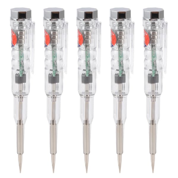 5 stk. elektrisk testerpen multifunktionel husholdningslommeformat med LED-farvelys
