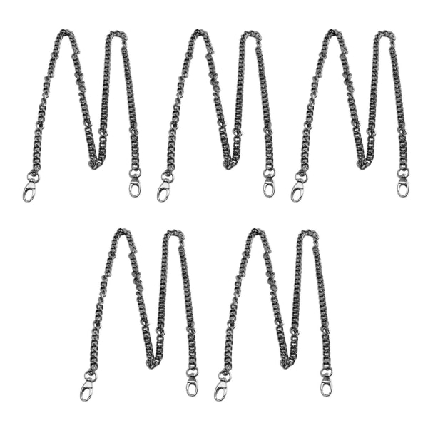 5 st metallkantkedjor 39,4 tum Längd Utsökt robust multi metallhantverkskedja för halsband Ankelband DIY Silver Svart