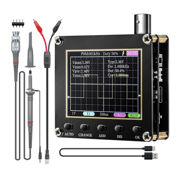 Digitalt oscilloskop signal bølgeform transistorer 2,4 tommer display håndholdt oscilloskop