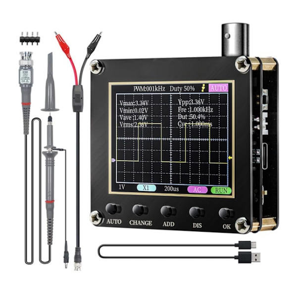 Digitalt oscilloskop Signal Waveform Transistorer 2,4 tommers display Håndholdt oscilloskop