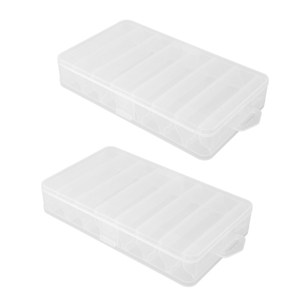 2 STK Fiskelokke Grejæske Plast Gennemsigtig Synlig Fiskelokke Agn Blæksprutte Jig Kroge Tilbehør Opbevaringskasse Container til Udendørs