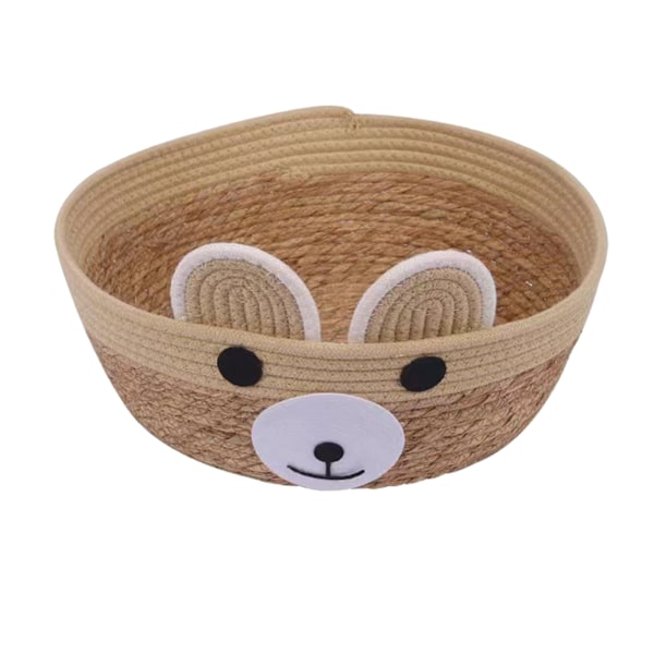 Rattanflätad Kattbädd 4 Säsonger Universal Söta Björnen Modell Kattunge Sovbo för Husdjurstillbehör