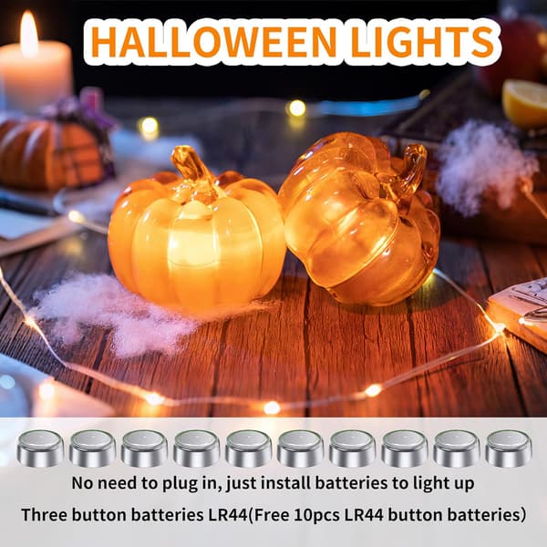 Høstdekorasjon gresskardekorasjon med LED-lys, høstdekorasjon halloween-gresskar (gul)