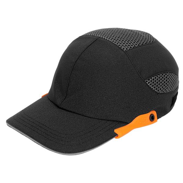 Stötskydd Baseball Hjälm med Topp Andningsbar Skyddande Justerbar för Sport Arbete Svart med Orange Kant