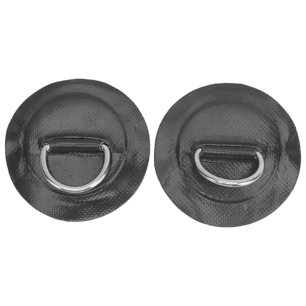 2 st uppblåsbar båtkajak DRing Pad Patch PVC marin rostfritt stål fast spänne (svart)