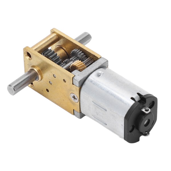 Gearmotor med dobbelt udgangsaksel, orm, børstet, stort drejningsmoment til maskine DC12V 200RPM