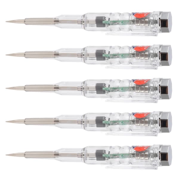 5 stk. elektrisk testerpen multifunktionel husholdningslommeformat med LED-farvelys