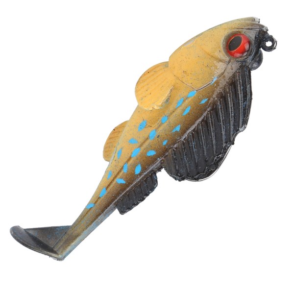 Dypløpende padlehale, mykt fiskelokk 75 mm/13 g antihengende bunn, mykt falskt agn (svart blå flekk)
