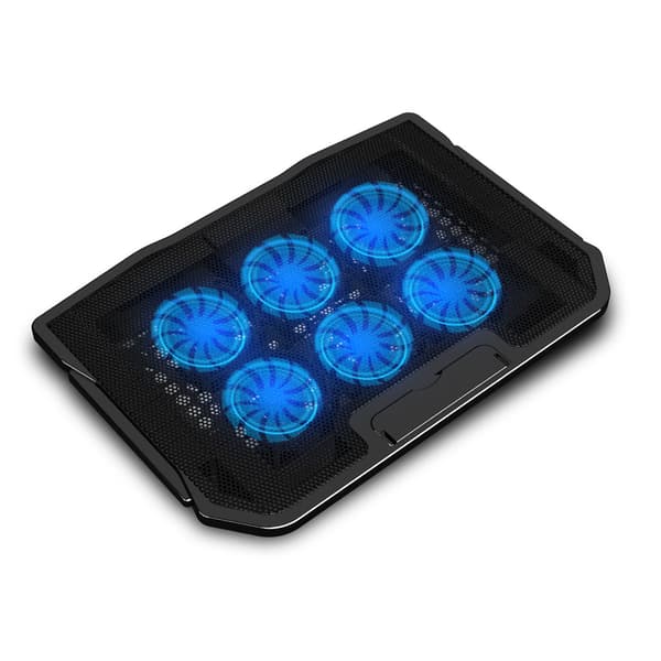 Bærbar køler med LED-lys Dobbelt USB Notebook PC Kølepude Computer Køleventilator Stand