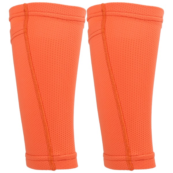 1 pari jalkapallon säärisuojan sukat kaksikerroksiset säärisuojat jalkapalloharjoitteluun OrangeYouth / M