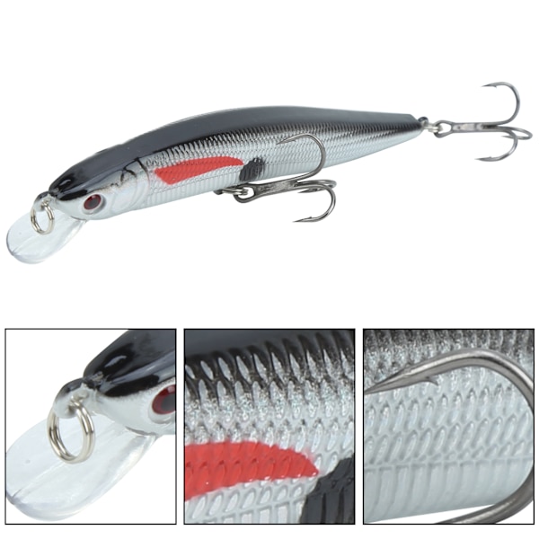 5 stk plastsimulering Minnow Long Shot lokkeagn med diskantkrok fiskeutstyr9#