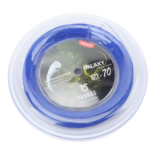 POWERTI BX70 Badmintonracketsträngar Hög Elastisk Nylon Badmintonracketsträng 0,7mm Badmintonsträng 200m Rulle Blå