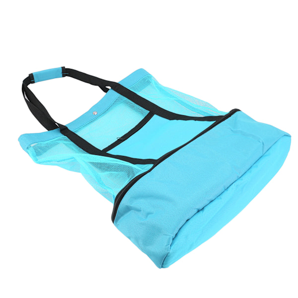 Mesh Strandtaske Multifunktion Mesh Design Top Lynlås Hold Friskhed Holdbar Stof Strand Tote til Strand Have Camping Grøn