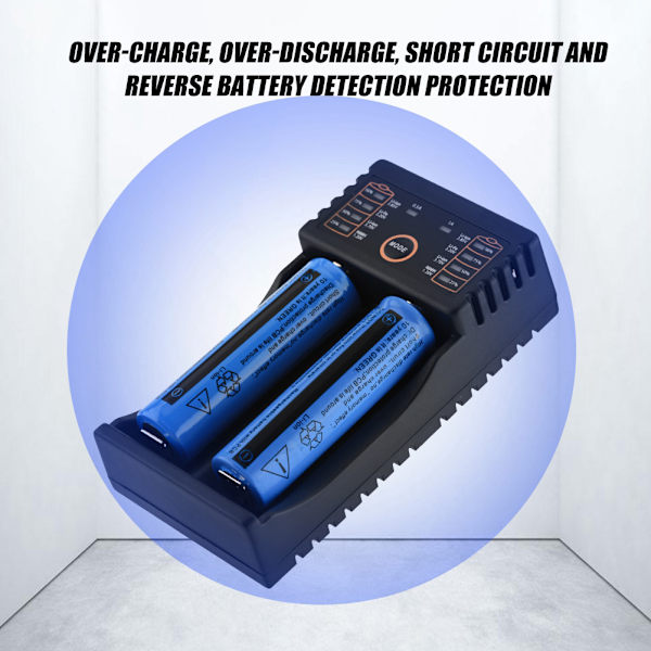 Liitokala Lii-202 USB-batterilader for 18650 / 18490 / 18350 / 17670 / 17500 / 16340(RCR123)