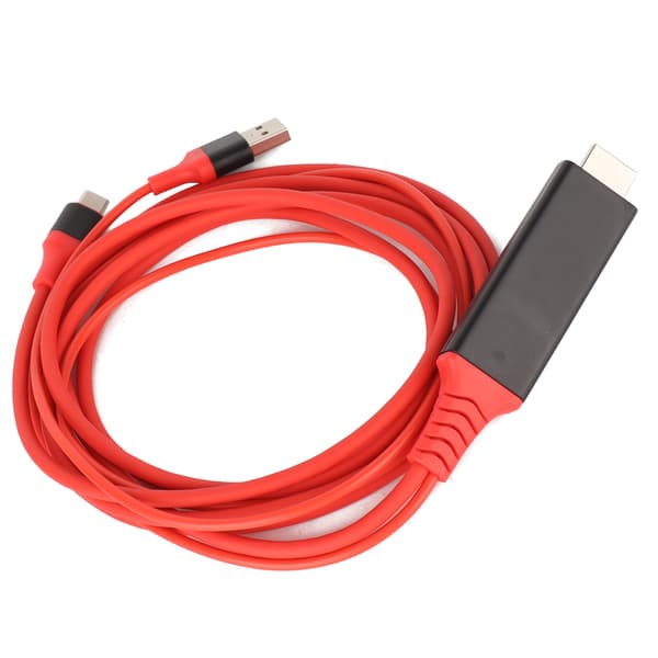 TypeC til High Definition Multimedia Interface Adapterkabel USB 3.1 Telefon til TV Opladningskabel (Rød)