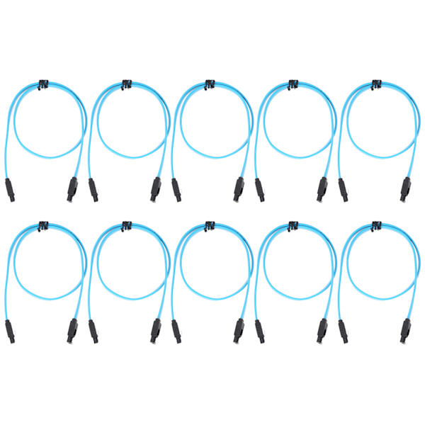 10 stk seriell ATA-kabel Harddisk Datakabel Seriell ATA3.0-adapter for SSD CD-driver CD WriterBlue