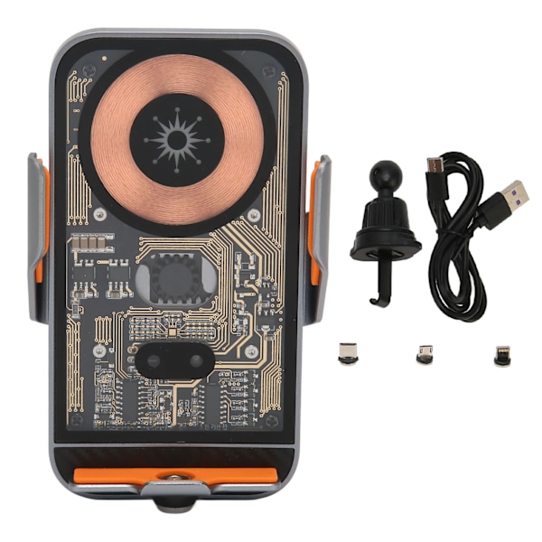 Trådløs Biloplader Auto Klemme Biltelefonholder 15W Maksimal QI Hurtigopladning Montering C11