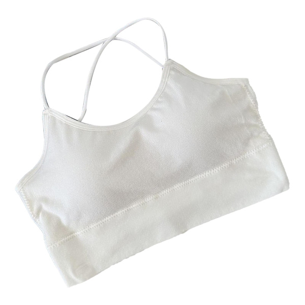 Naisten Lyhyt Tank Top Risteävät Spaghettihihnat Slim Fit Pehmustettu Tank Top Päivittäiseen Käyttöön Valkoinen Vapaa Koko