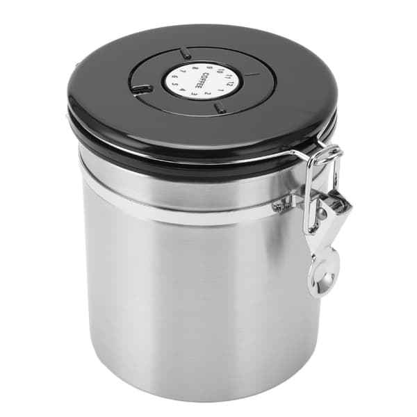 Kaffebønneopbevaring Rustfrit Stål Lufttæt Beholder Kaffe med 30 ml Ske Datosporende Kaffebeholder til Opbevaring 1,5L Rustfrit Stål Farve