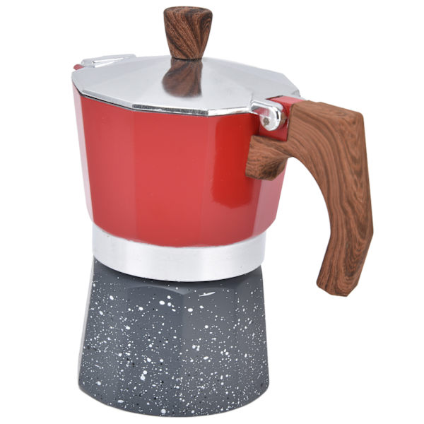 Kaffetillverkare för spishäll, åttakantig form, tjockbottnad kaffebryggare för camping, hushåll, kontor, 3 koppar