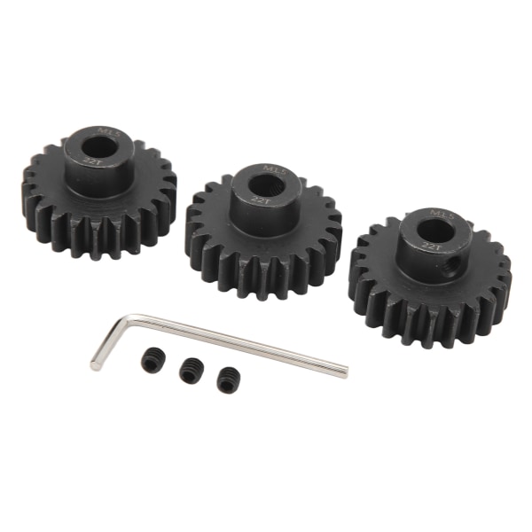 3st Stål M1.5 Drevkugghjulsset 8mm Motor Drevkugghjul med M5 Ställskruv för 1/5 1/8 1/10 RC Bil 22T
