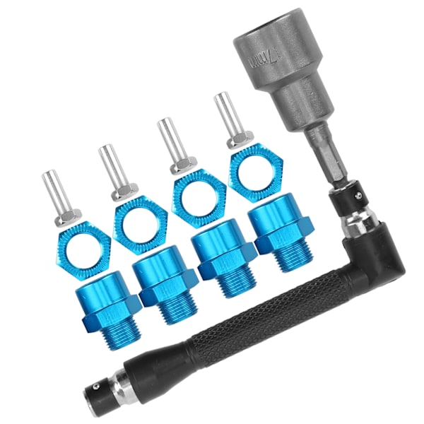 12 mm till 17 mm hjulsexnavskonverteringsadapter Set för 1/10 1/8 RC-bilar Blå