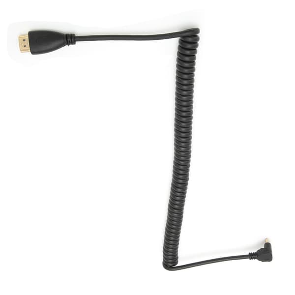 HDMI A - HDMI C -sovitinkaapeli, jousi, vasen kulma