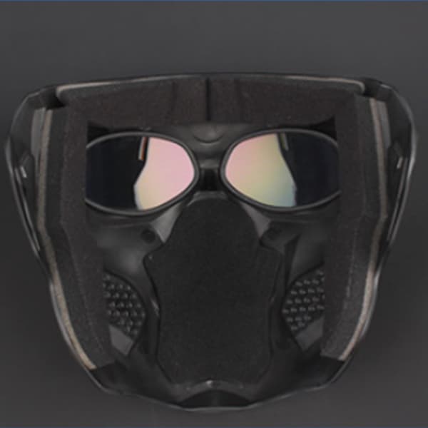 Rideansiktsmaske Briller Skull Form ABS Ramme PC Linse for Øyebeskyttelse